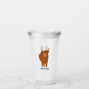 Personligen Scottish Highland Cattle Cow Graphic Take Away Mugg