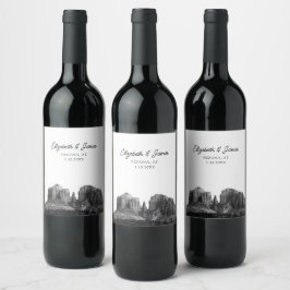 Personligen Sedona Wedding Favor Arizona Vinflaska Etikett