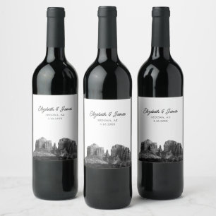 Personligen Sedona Wedding Favor Arizona Vinflaska Etikett