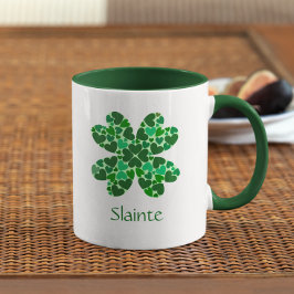 Personligen Shamrock i grönt Hearts Mugg