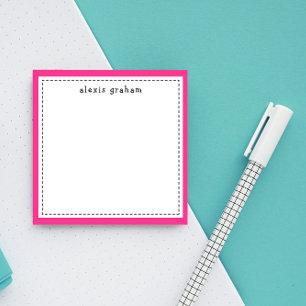 Personligen Shock rosa Gräns Lägg till Namn Post-it Block
