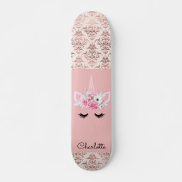 Personligen Skateboard för Unicorn Pin Damask