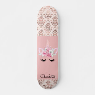Personligen Skateboard för Unicorn Pin Damask