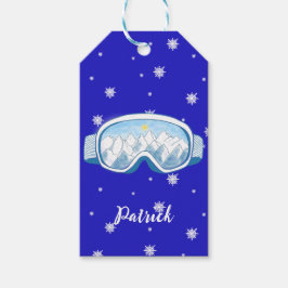 Personligen Ski Goggles Snowflake Dance Presentetikett