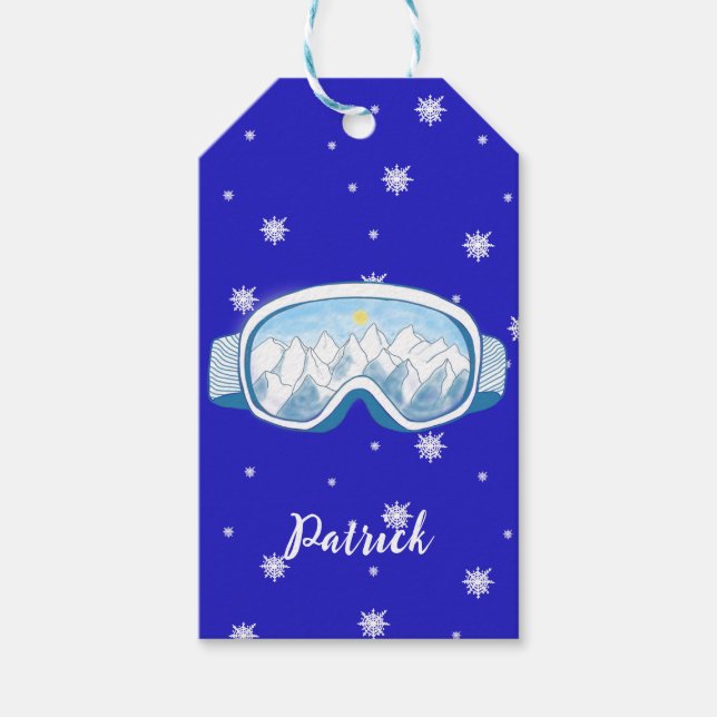 Personligen Ski Goggles Snowflake Dance Presentetikett (Framsidan)