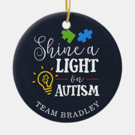 Personligen skina ett ljus på Autism Matching Team Julgransprydnad Keramik