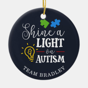 Personligen skina ett ljus på Autism Matching Team Julgransprydnad Keramik