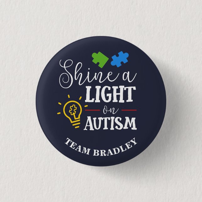 Personligen skina ett ljus på Autism Matching Team Knapp (Framsida)