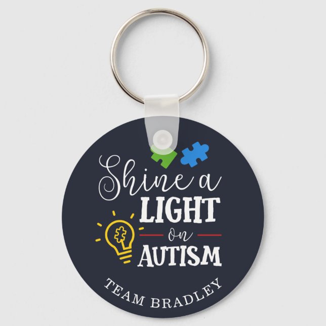 Personligen skina ett ljus på Autism Matching Team Nyckelring (Framsida)
