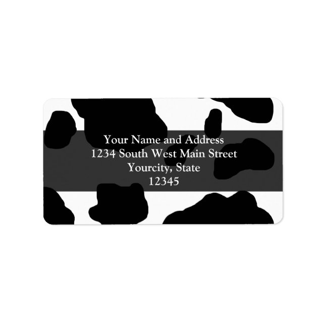 Personligen Skriv ut roligt Cow Adressetikett (Framsidan)