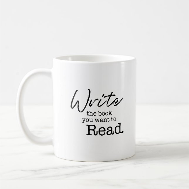personligen "Skriva Bok du vill läsa" Kaffemugg (Vänster)