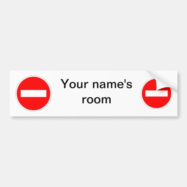 Personligen skriver in inte dörrtecknet bildekal (Framsidan)