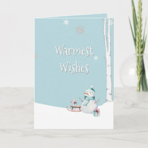 Personligen Snögubbe Sled Gifts varmaste Önskemål Kort