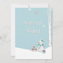 Personligen Snögubbe Sled Gifts  varmaste Önskemål Kort