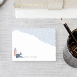 Personligen Snowy Winter Village Post-it Block<br><div class="desc">Noteringsskylten för Wintry chic har en snöbyscen med hus täckta av snö för en mysigt hygge-personlig. Anpassa med namn,  företag namn eller mening längs grund.</div>