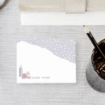 Personligen Snowy Winter Village Post-it Block<br><div class="desc">Noteringsskylten för Wintry chic har en snöbyscen med hus täckta av snö för en mysigt hygge-personlig. Anpassa med namn,  företag namn eller mening längs grund.</div>