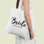 Personligen snyggt Script "Bride" Tygkasse<br><div class="desc">Roligt personlig brudens sida design.</div>