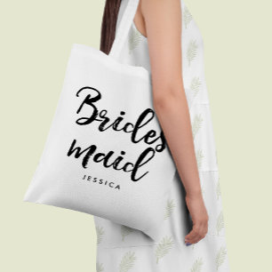 Personligen snyggt Script "Bridesmaid" Tygkasse