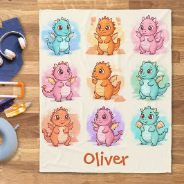 Personligen Spelande Baby Dragons Fleecefilt