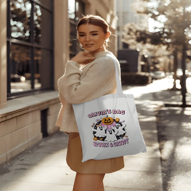 Personligen Spooky och Groovy Retro Spöken Tygkasse (Skapare uppladdad)