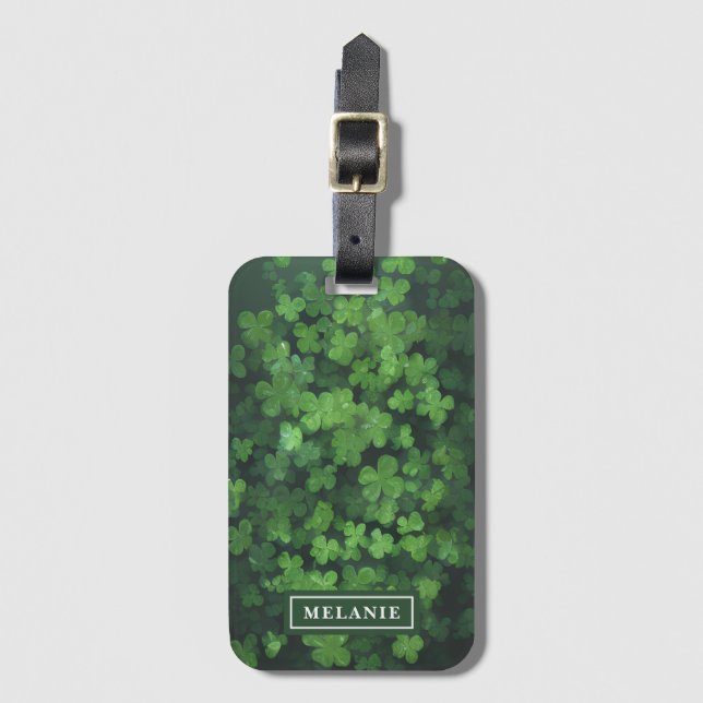 Personligen St. Patrick i fyra Löv i Klöver Bagagebricka (Framsida vertikal)