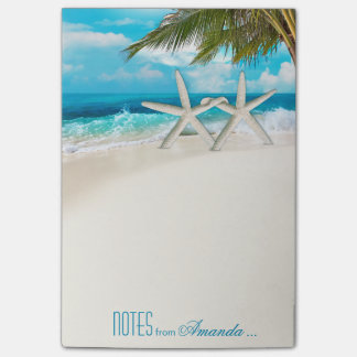 Personligen Starfish par White Sands Beach Post-it Block