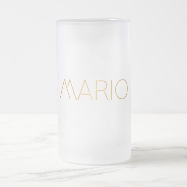 Personligen stencilerar svart för stilsortsMario Frostat Ölglas (Center)