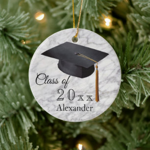 Personligen Studenten Black Marble Julgransprydnad Keramik