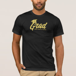 Personligen Studenten Black och Guld Grad Day T Shirt
