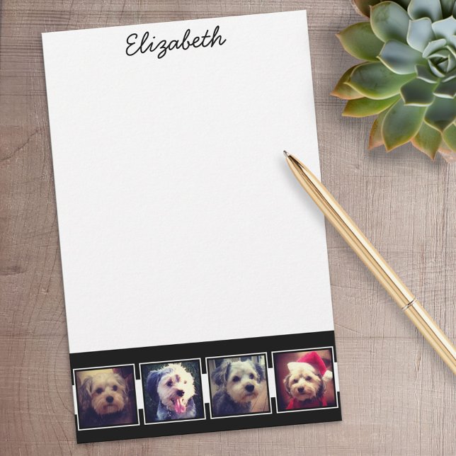 Personligen Svartvit fotokollage-kvadrater Brevpapper (Personalized Stationery)