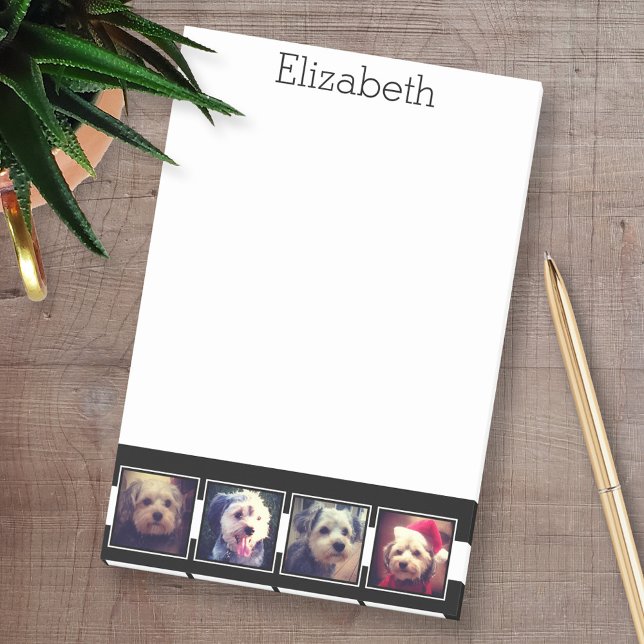 Personligen Svartvit fotokollage-kvadrater Post-it Block (Personalized Post-it notes - add your name and other contact information)