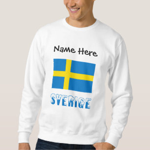 Personligen Sverige och Svenska Flagge Lång Ärmad Tröja
