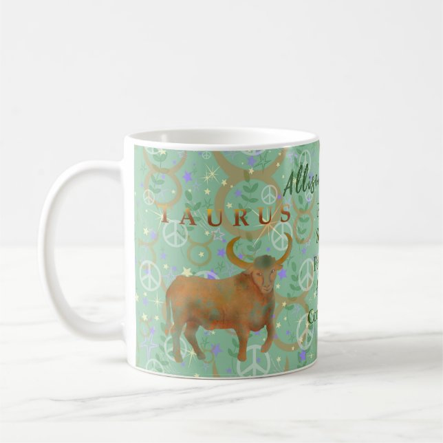 Personligen Taurus Modern Zodiac Traits Kaffemugg (Vänster)