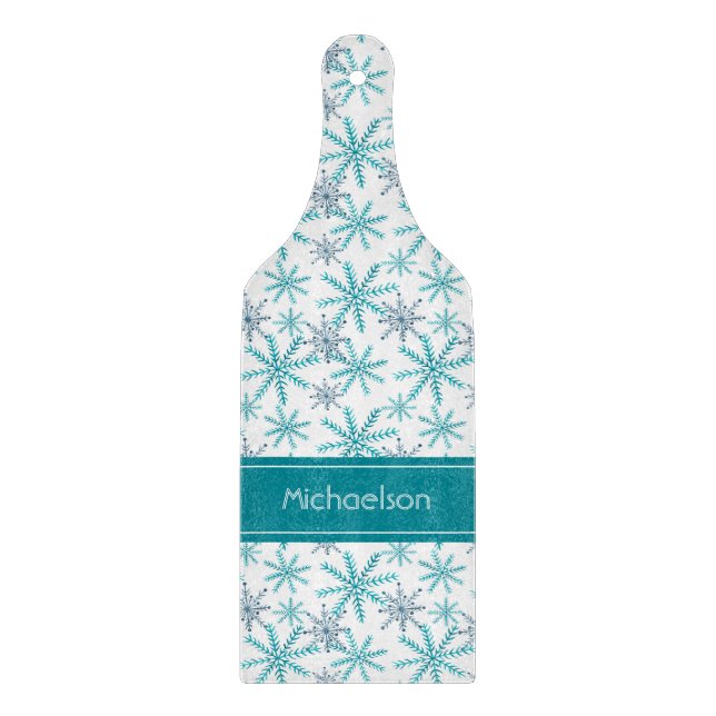 Personligen Teal Navy Snowflake Mönster (Framsidan)