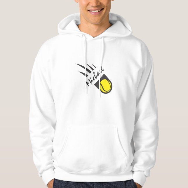 Personligen Tennis Boll in Speed & Custom Name (ha Hoodie (Framsida)