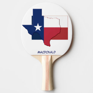 PERSONLIGEN TEXAS FLAGGA & KARTA PINGISRACKET