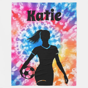 Personligen Tie-Dye Rainbow Aquarelle Fleecefilt