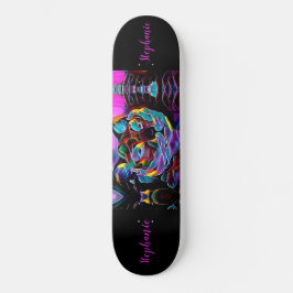 Personligen Tiger Abstrakt Girls Mini Skateboard Bräda 18,5 Cm