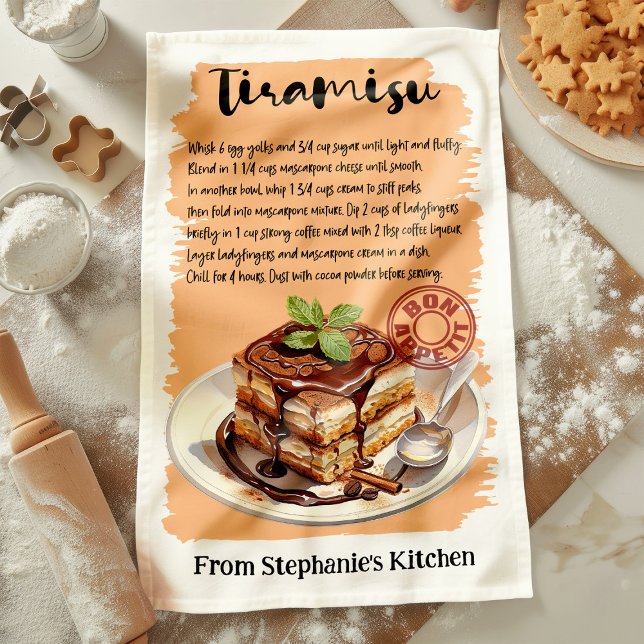 Personligen Tiramisu Recipe Kökshandduk (Skapare uppladdad)