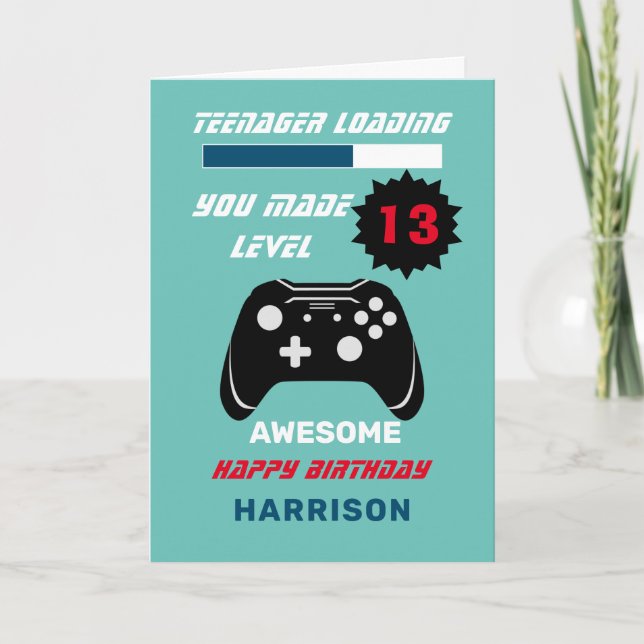 Personligen Tonager Loading Funny Gamer födelsedag Kort (Framsida)