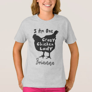 Personligen Toppen Cute Crazy Chicken Dam T Shirt