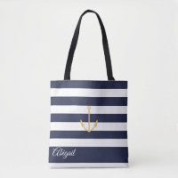 Personligen Tote Bag för flottans Nautical Anchor 