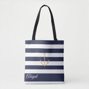 Personligen Tote Bag för flottans Nautical Anchor Tygkasse