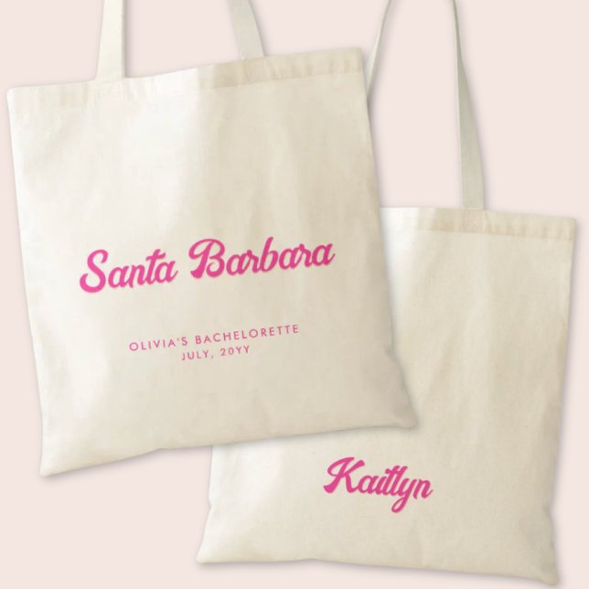Personligen Tote för Santa Barbara Bachelorette Pa Tygkasse (Santa Barbara Bachelorette Party Tote Bag)