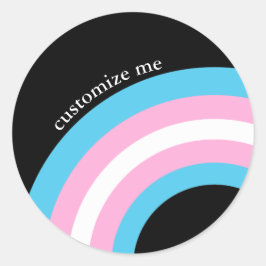 Personligen Transgender Rainbow Arc Pride Flagga Runt Klistermärke