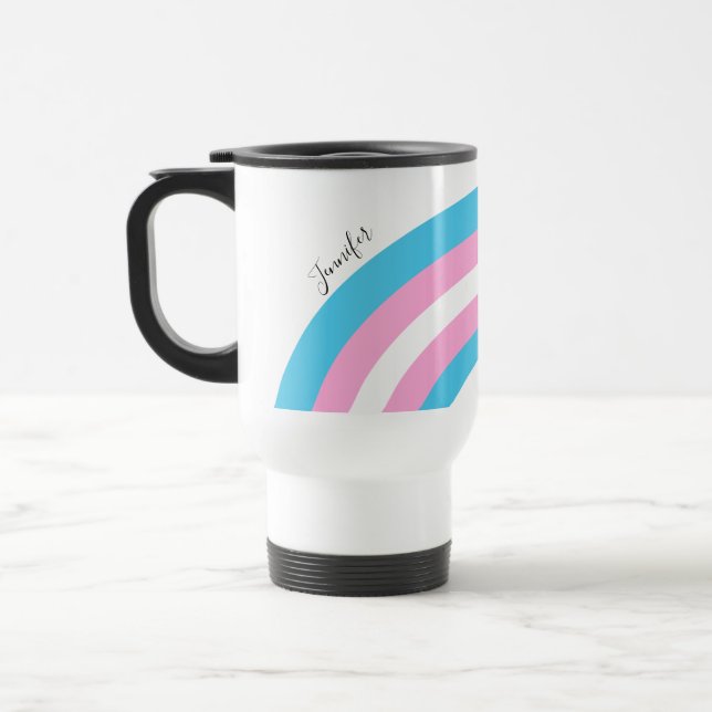Personligen Transgender Rainbow Pride Flagga Resemugg (Vänster)