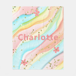 Personligen trendig Modern Girly Glitter Blommigt Fleecefilt