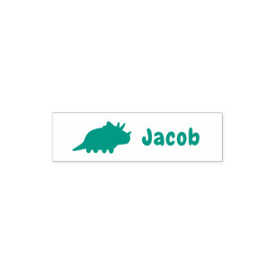 Personligen Triceratops Dinosaur Silhouette Kids Självfärgande Stämpel