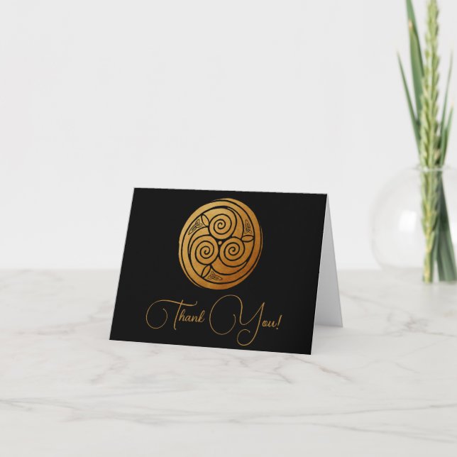 Personligen Triple Celtic Knot Swirl Mandala Tack Kort (Framsida)