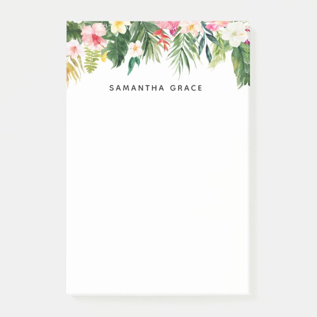 Personligen Tropical Lövs Post-it Notes Block (Framsida)